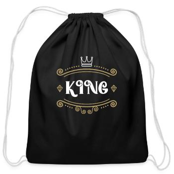 King - Cotton Drawstring Bag - black - Front
