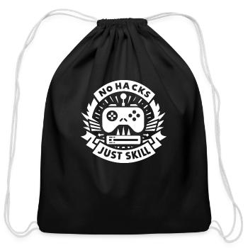 No Hacks Just Skill - Cotton Drawstring Bag - black - Front