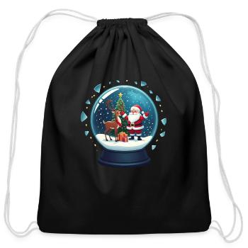 Snow Globe Surprise - Cotton Drawstring Bag - black - Front