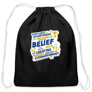 Every great achievement - Cotton Drawstring Bag - black - Front