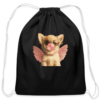 Love's Little Rebel | Cute Lil' Chiuhuahua - Cotton Drawstring Bag - black - Front