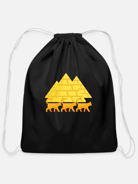 EGYPT - Cotton Drawstring Bag - black