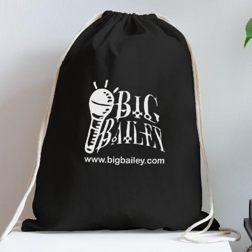 BIG Bailey LOGO and Website White Artwork - Cotton Drawstring Bag