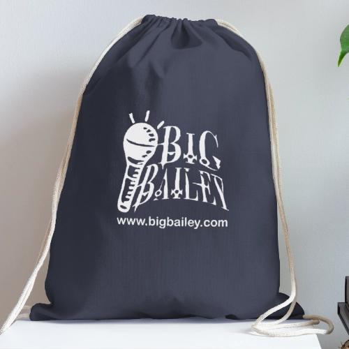 BIG Bailey LOGO and Website White Artwork - Cotton Drawstring Bag