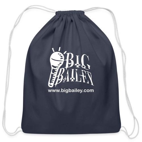 BIG Bailey LOGO and Website White Artwork - Cotton Drawstring Bag