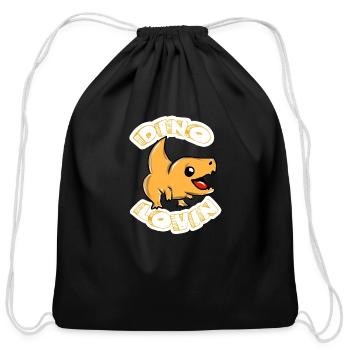 Dinosaur - Cotton Drawstring Bag - black - Front
