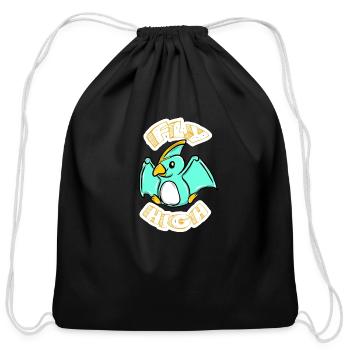 Dinosaur - Cotton Drawstring Bag - black - Front