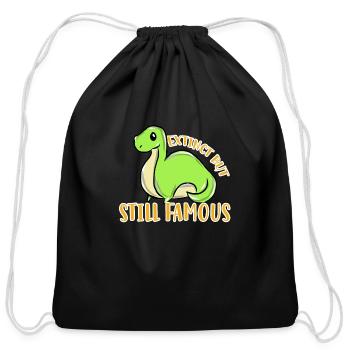 Dinosaur - Cotton Drawstring Bag - black - Front