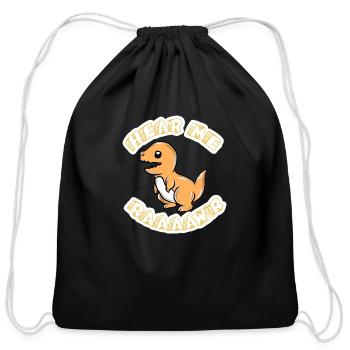 Dinosaur - Cotton Drawstring Bag - black - Front