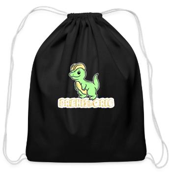 Dinosaur - Cotton Drawstring Bag - black - Front