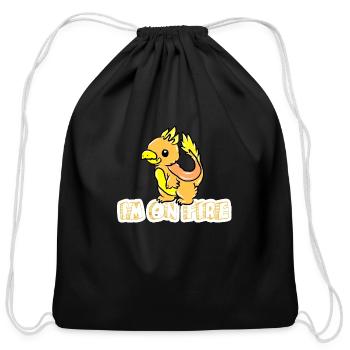 Dinosaur - Cotton Drawstring Bag - black - Front
