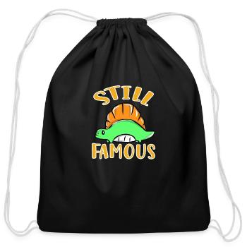 Dinosaur - Cotton Drawstring Bag - black - Front