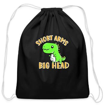 Dinosaur - Cotton Drawstring Bag - black - Front