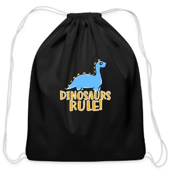 Dinosaur - Cotton Drawstring Bag - black - Front