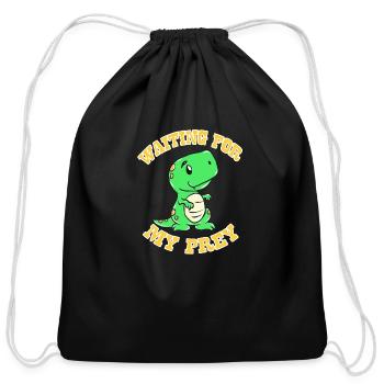 Dinosaur - Cotton Drawstring Bag - black - Front
