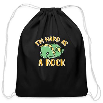 Dinosaur - Cotton Drawstring Bag - black - Front