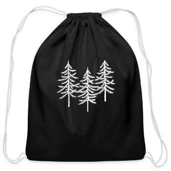 Pine Trees - Cotton Drawstring Bag - black - Front