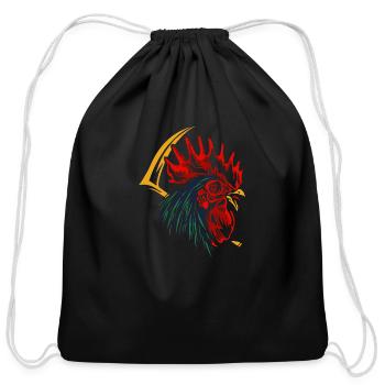 Red Rooster - Cotton Drawstring Bag - black - Front