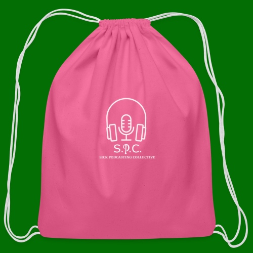 SPC Logo White - Cotton Drawstring Bag