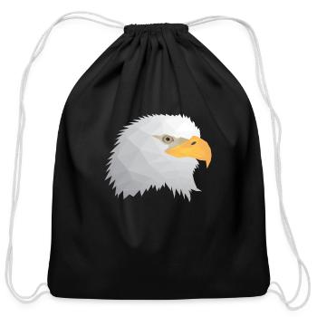 Eagle Low Poly - Cotton Drawstring Bag - black - Front