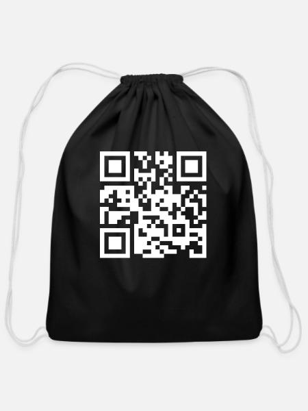 QR Code love nature saying design - Cotton Drawstring Bag - black