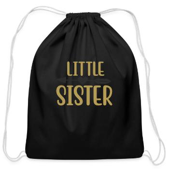 LITTLE SISTER - Cotton Drawstring Bag - black - Front
