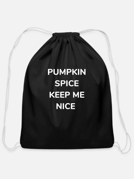 Pumpkin spice - Cotton Drawstring Bag - black