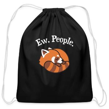 Red Panda - Cotton Drawstring Bag - black - Front