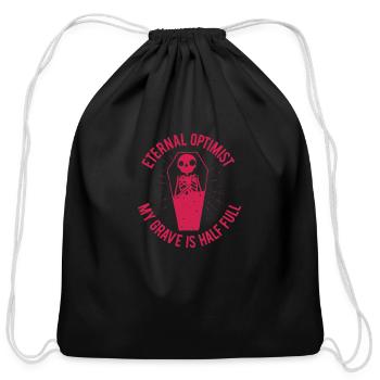 Eternal Optimist - Cotton Drawstring Bag - black - Front