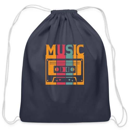 Retro Music Pop T-Shirt - Cotton Drawstring Bag