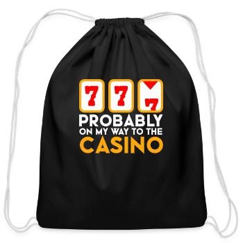 Gambling Funny Casino - Cotton Drawstring Bag - black - Front
