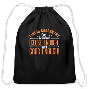 Carpenter Finish Carpentry Long Sleeve T Shirt - Cotton Drawstring Bag - black - Front
