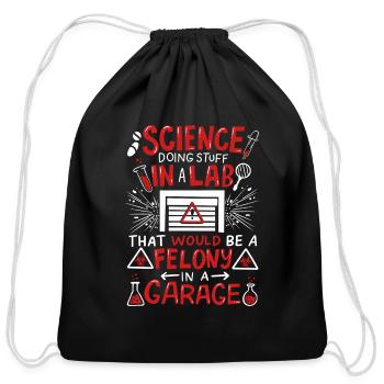 Science Stuff In A Laboratory Chemical Experiment - Cotton Drawstring Bag - black - Front