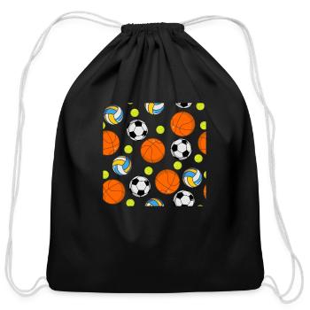 All sports Fan - Cotton Drawstring Bag - black - Front