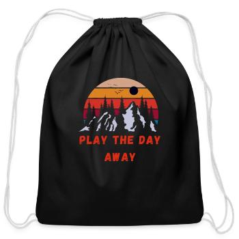 Play the Day Away - Cotton Drawstring Bag - black - Front