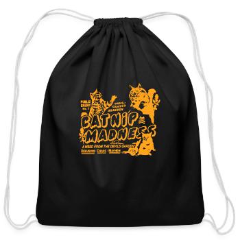 Funny Cat - Cotton Drawstring Bag - black - Front