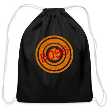 Boss Red Word - Cotton Drawstring Bag - black - Front