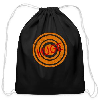 Huge Red Word - Cotton Drawstring Bag - black - Front
