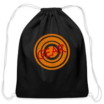 Gear Red Word - Cotton Drawstring Bag - black - Front