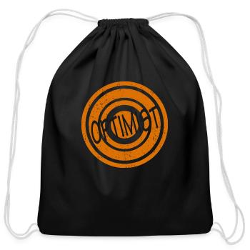 Optimist Black Word - Cotton Drawstring Bag - black - Front
