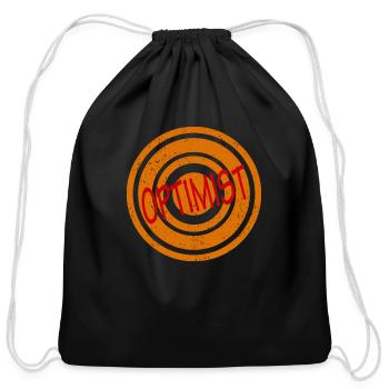 Optimist Red Word - Cotton Drawstring Bag - black - Front