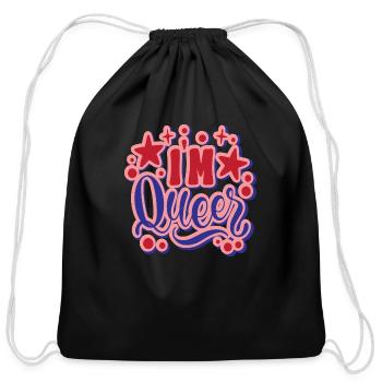 I´m Queer - Cotton Drawstring Bag - black - Front