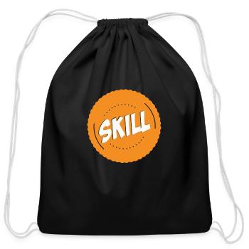 Skill - Cotton Drawstring Bag - black - Front