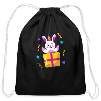 surprise box - Cotton Drawstring Bag - black - Front