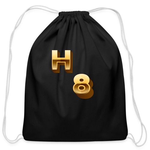 H 8 Letter & Number logo design - Cotton Drawstring Bag