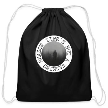 life - Cotton Drawstring Bag - black - Front