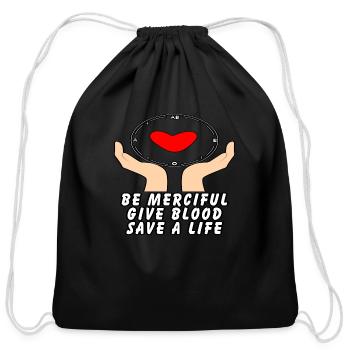 Be Cool Give Blood - Cotton Drawstring Bag - black - Front