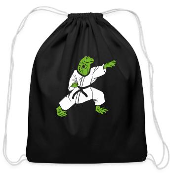Karate Bearded Kite Karate Fighter Motif 1 - Cotton Drawstring Bag - black - Front
