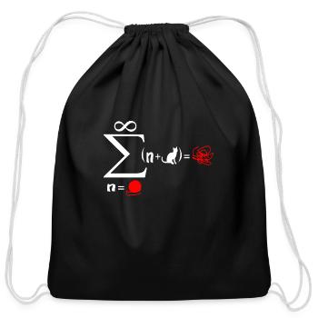 Funny Cat Mathematics - Cotton Drawstring Bag - black - Front