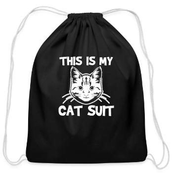 Funny Cat Quote - Cotton Drawstring Bag - black - Front